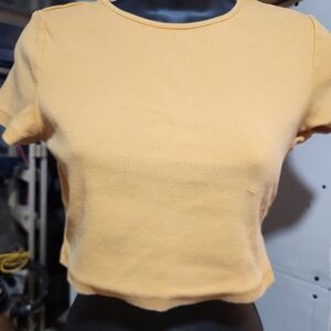 Divided Mustard Yellow Women's Crop Top